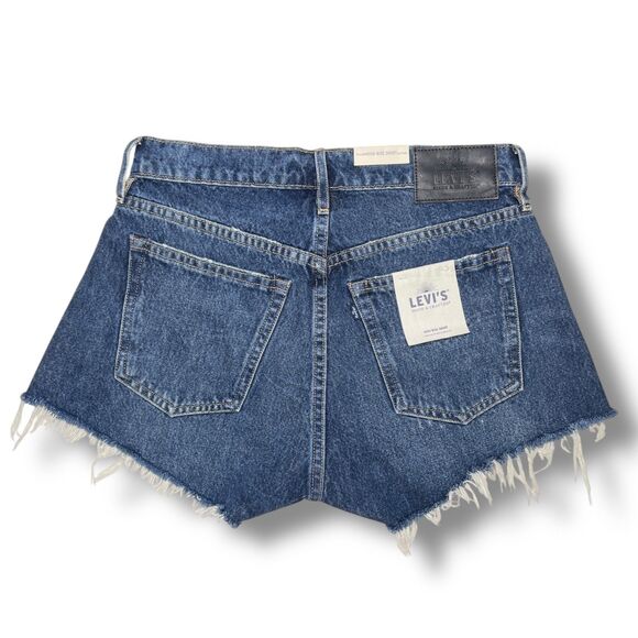 Levis Made & Crafted Womens Cut Off Denim Jean Shorts 26 Blue Hi Rise Cheeky New - Picture 5 of 12